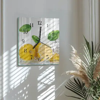 Moderne wandklok glas vierkant Citrus