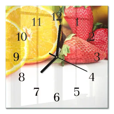 Vierkante glas klok Fruit