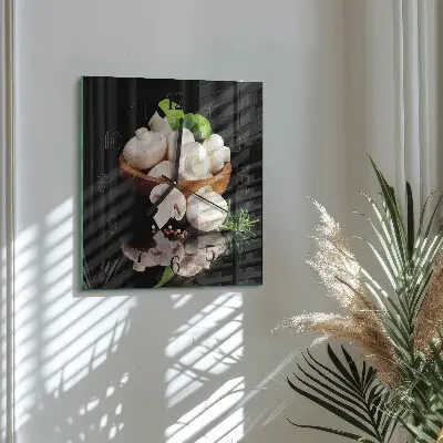 Moderne wandklok glas vierkant Paddenstoelen