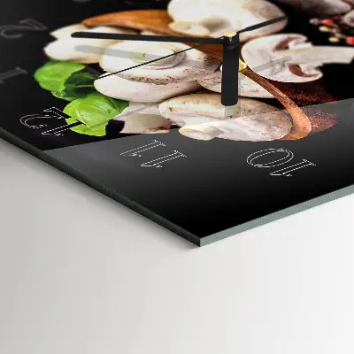 Moderne wandklok glas vierkant Paddenstoelen