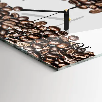 Moderne wandklok glas vierkant Koffiebonen