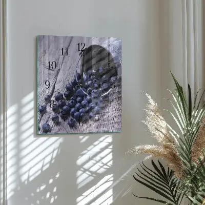 Vierkante glazen klok Bessen