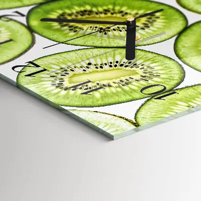 Vierkante glazen klok Kiwi