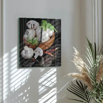 Vierkante glas klok Paddenstoelen