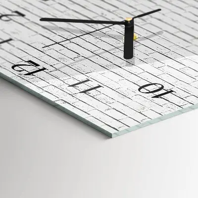 Moderne wandklok glas vierkant Bakstenen muur