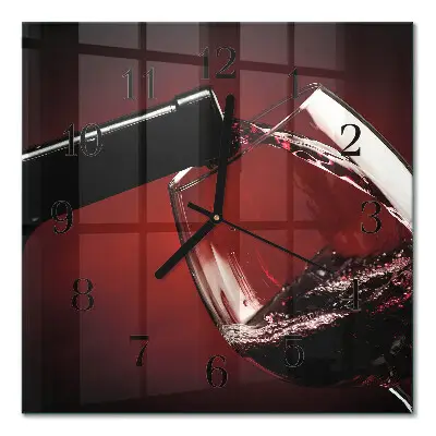 Vierkante glazen klok Een glas wijn