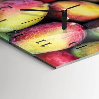 Vierkante glazen wandklok Fruit