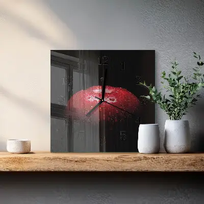 Vierkante glas klok Appel