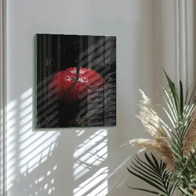 Vierkante glas klok Appel