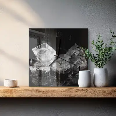 Decoratieve glazen klok vierkant Ijsblokjes