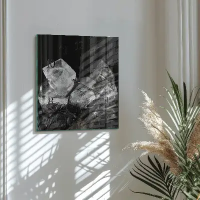 Decoratieve glazen klok vierkant Ijsblokjes