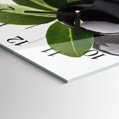 Moderne wandklok glas vierkant Olijven