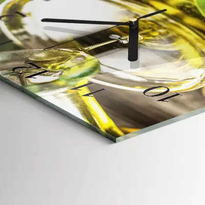 Vierkante glas klok Olijfolie