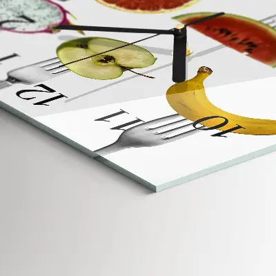 Vierkante glazen klok Fruit
