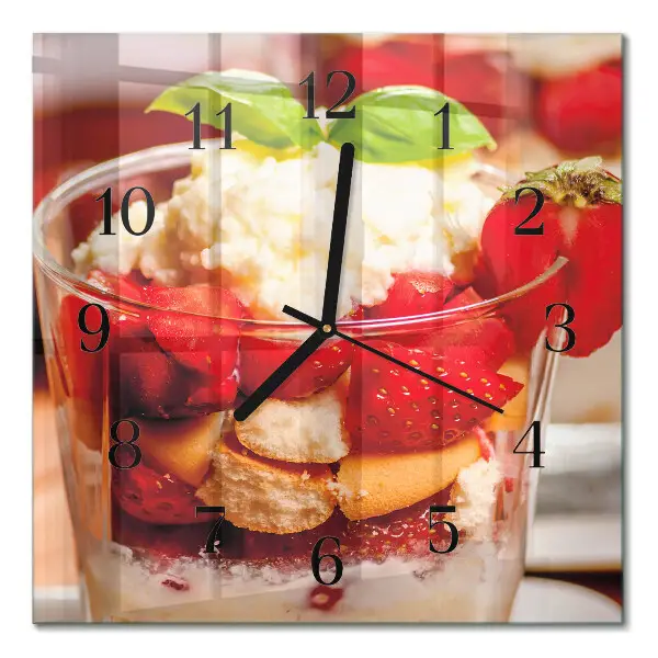 Vierkante glas klok Fruit