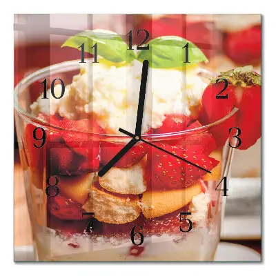 Vierkante glas klok Fruit