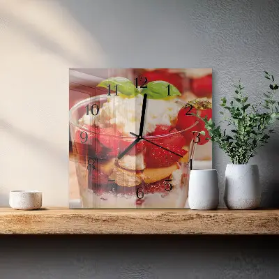 Vierkante glas klok Fruit