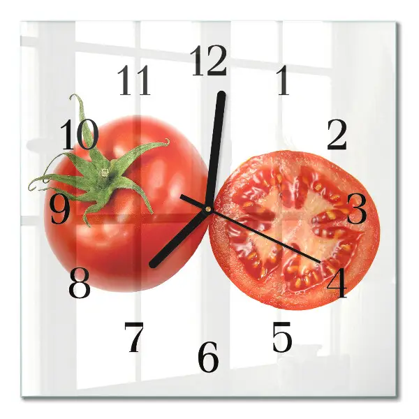 Vierkante glas klok Tomaten