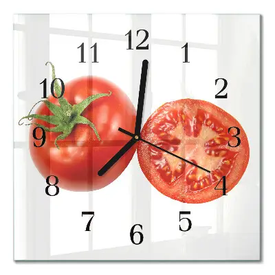 Vierkante glas klok Tomaten