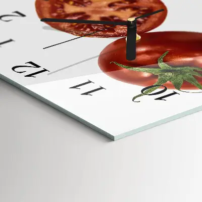Vierkante glas klok Tomaten