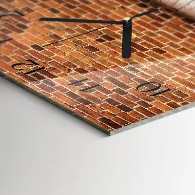 Moderne wandklok glas vierkant Bakstenen muur