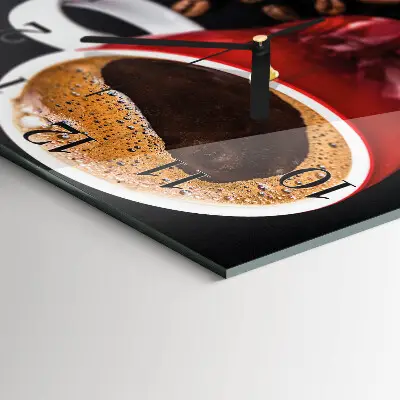 Decoratieve glazen klok vierkant Een kopje koffie
