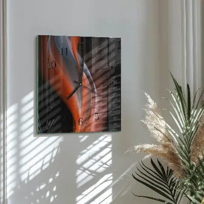 Vierkante glazen wandklok Golven van licht