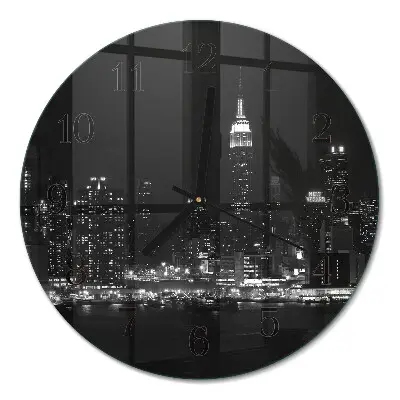 Ronde glazen wandklok Horizon