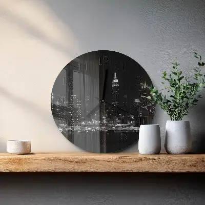 Ronde glazen wandklok Horizon