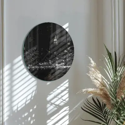 Ronde glazen wandklok Horizon