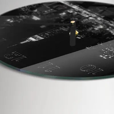 Ronde glazen wandklok Horizon