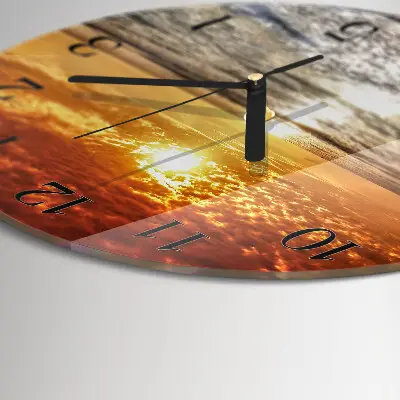 Wandklok glas decoratie rond Strand zee