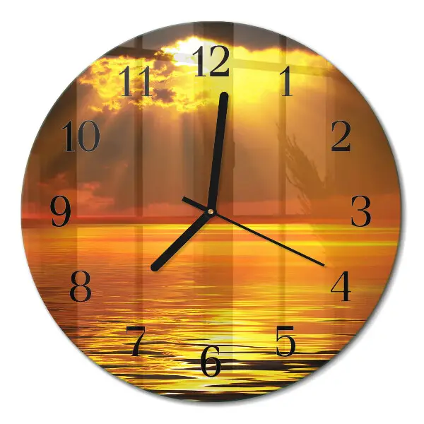Ronde glazen klok Zonsondergang