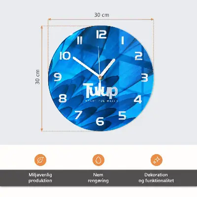Ronde glazen klok Zonsondergang
