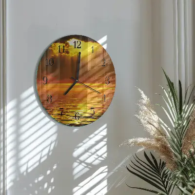 Ronde glazen klok Zonsondergang