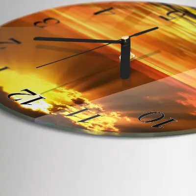 Ronde glazen klok Zonsondergang