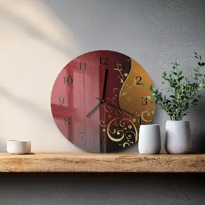 Wandklok glas decoratie rond Abstractie
