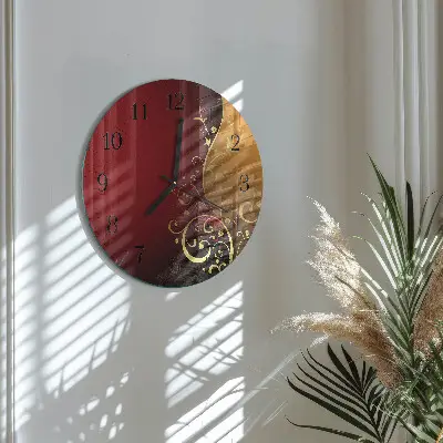 Wandklok glas decoratie rond Abstractie