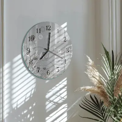 Ronde glas klok Bloemen