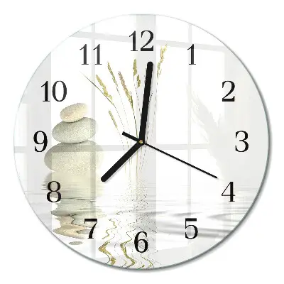 Wandklok glas decoratie rond Stenen