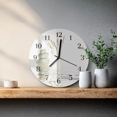 Wandklok glas decoratie rond Stenen