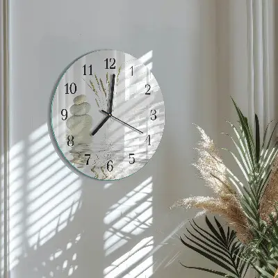 Wandklok glas decoratie rond Stenen
