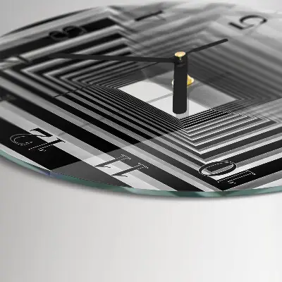 Ronde glazen wandklok 3d-tunnel