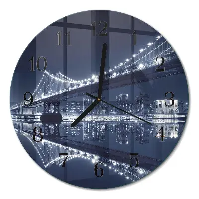 Ronde glazen wandklok Brug