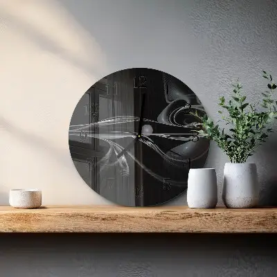 Wandklok glas decoratie rond Abstractie