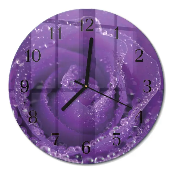 Ronde glas klok Roos