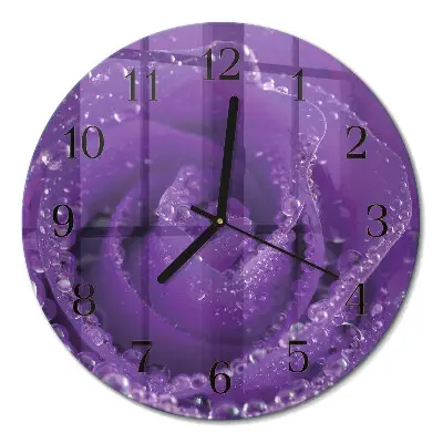 Ronde glas klok Roos