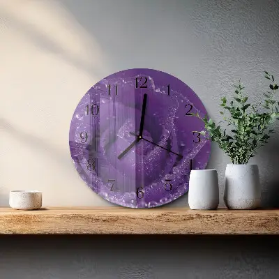 Ronde glas klok Roos