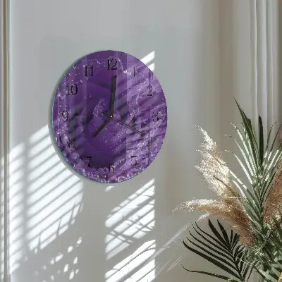 Ronde glas klok Roos