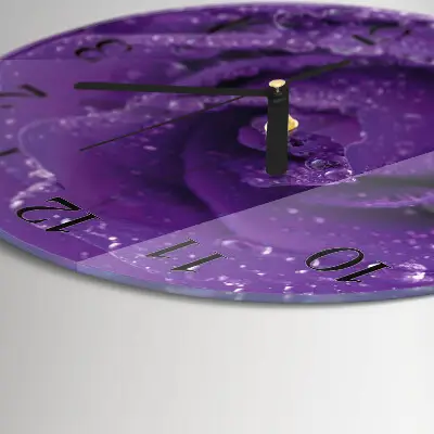 Ronde glas klok Roos